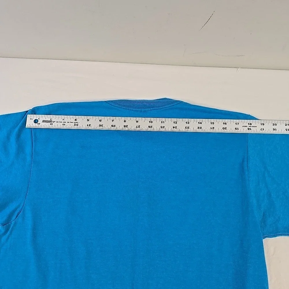 Vintage John Baron Duck Tshirt Not Playing With A Full Duck Size Large Blue USA - Picture 10 of 10